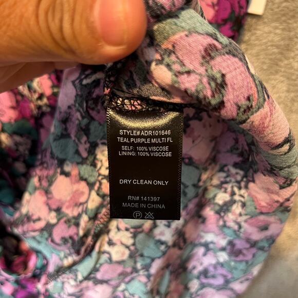 ASTR The Label Floral Square‎ Neck Slit Front Midi Dress Size Small New - Picture 4 of 10